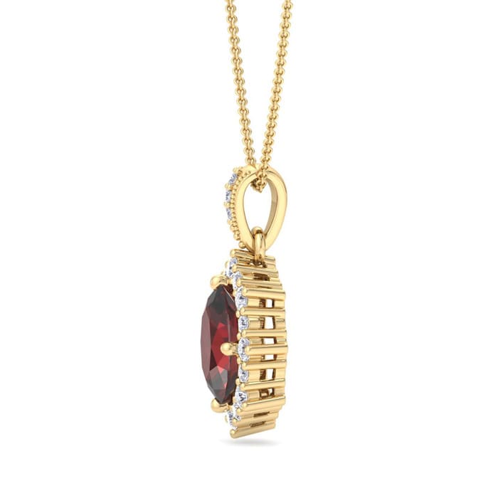 Garnet Necklace: 1 3/4 Carat Garnet and Diamond Necklace
