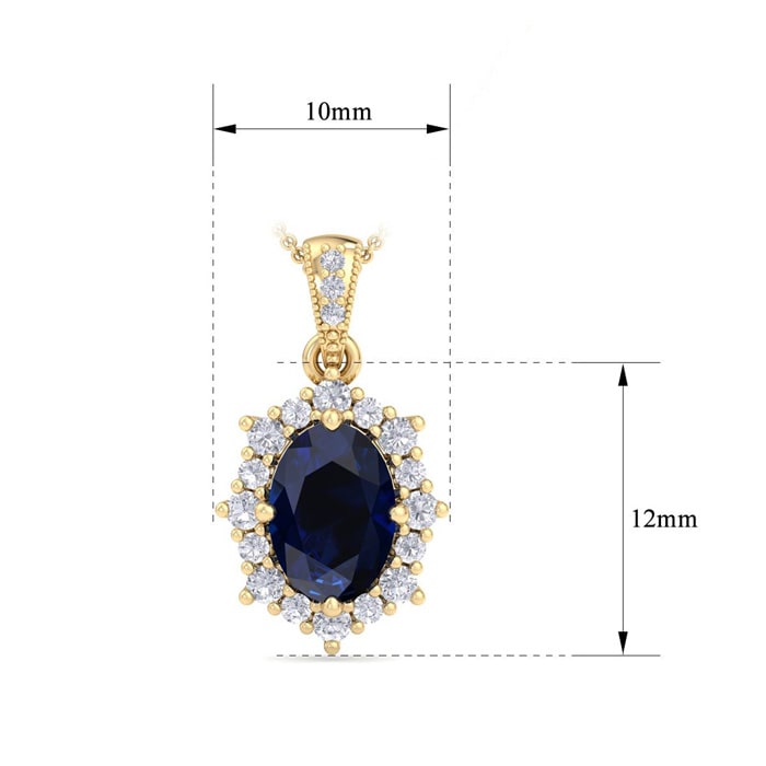 Sapphire Necklace: 1 3/4 Carat Sapphire and Diamond Necklace