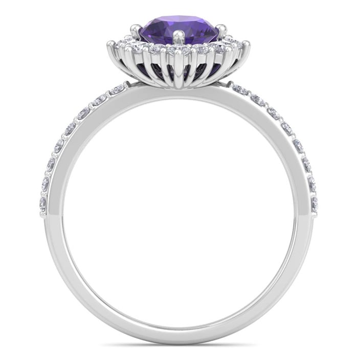 Amethyst Ring: 1 1/2 Carat Amethyst and Diamond Ring