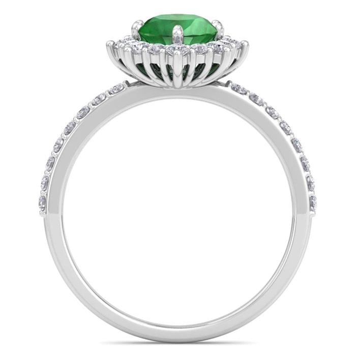 Emerald Ring: 1 1/2 Carat Emerald and Diamond Ring