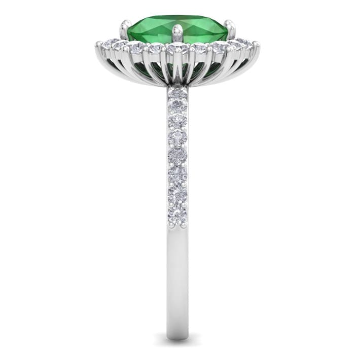 Emerald Ring: 1 1/2 Carat Emerald and Diamond Ring
