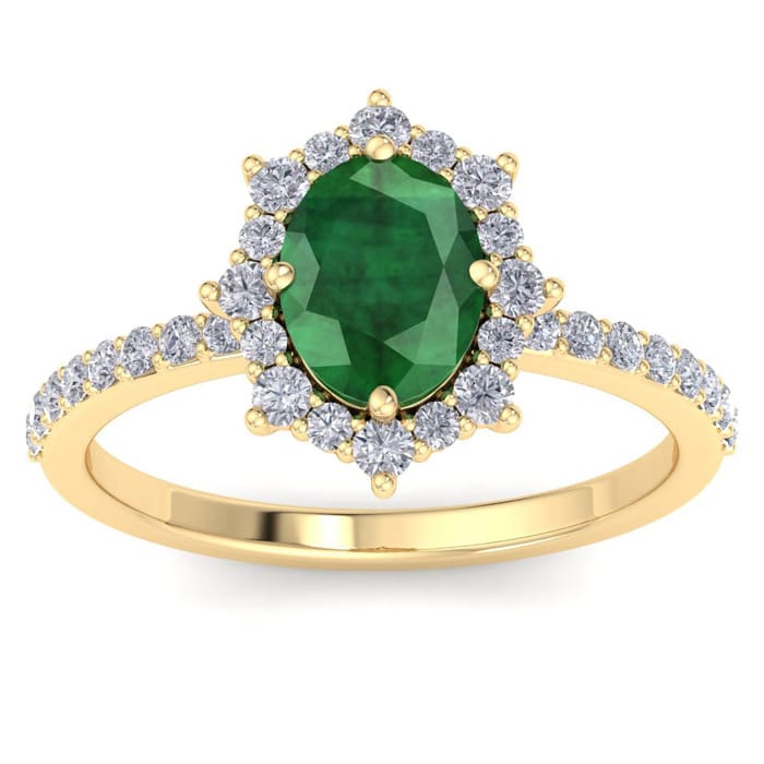 Emerald Ring: 1 1/2 Carat Emerald and Diamond Ring