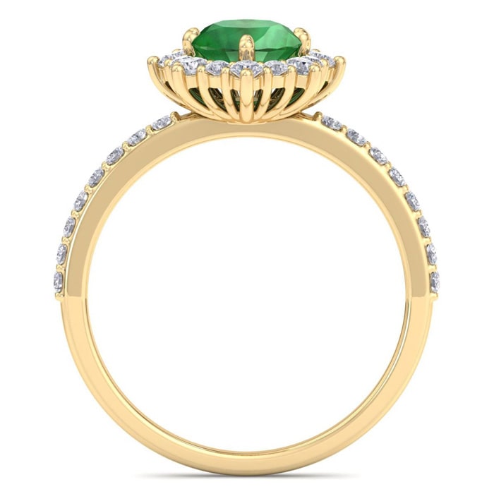 Emerald Ring: 1 1/2 Carat Emerald and Diamond Ring
