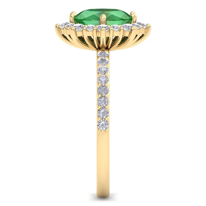 Emerald Ring: 1 1/2 Carat Emerald and Diamond Ring