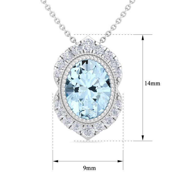 Aquamarine Necklace: 1 1/5 Carat Aquamarine and Diamond Necklace