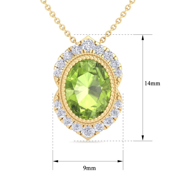 Peridot Necklace: 1 3/4 Carat Peridot and Diamond Necklace