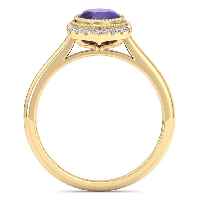 Amethyst Ring: 1 1/5 Carat Amethyst and Diamond Ring