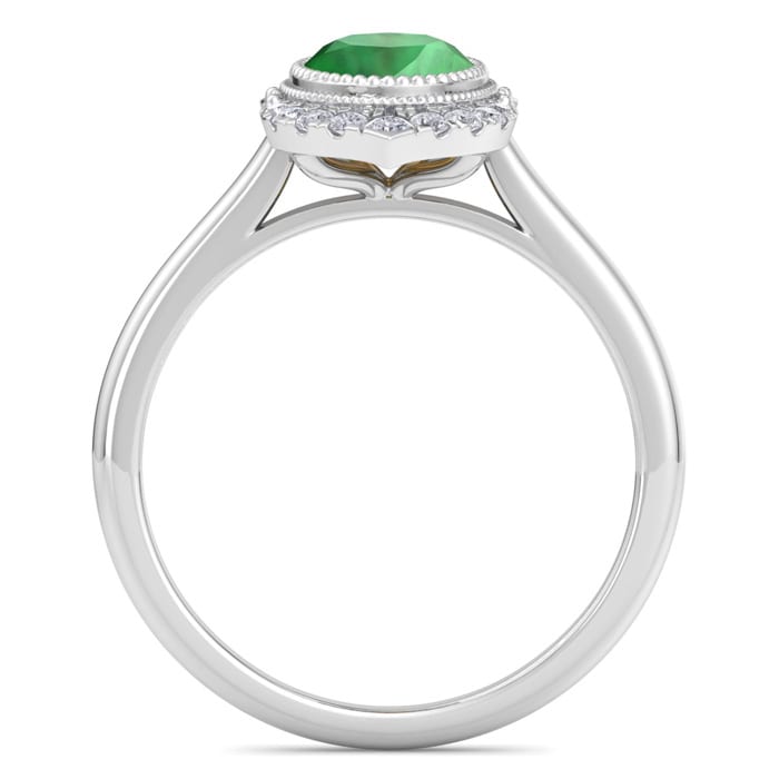 Emerald Ring: 1 1/5 Carat Emerald and Diamond Ring