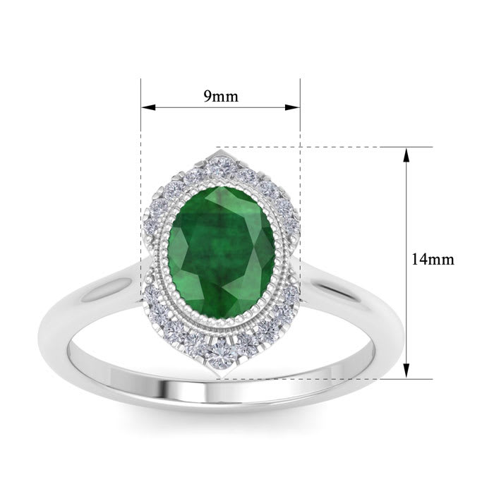 Emerald Ring: 1 1/5 Carat Emerald and Diamond Ring