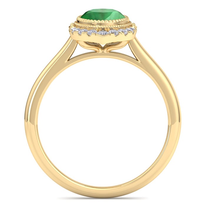 Emerald Ring: 1 1/5 Carat Emerald and Diamond Ring