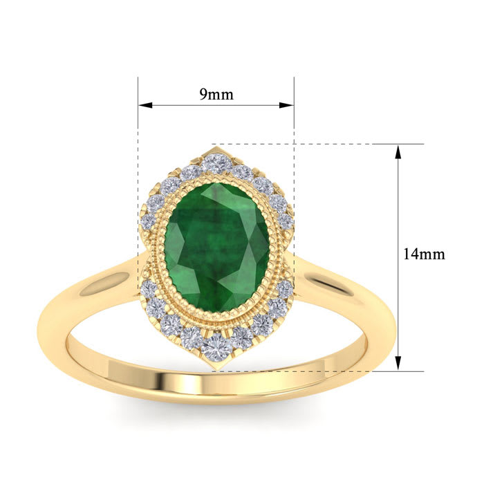 Emerald Ring: 1 1/5 Carat Emerald and Diamond Ring