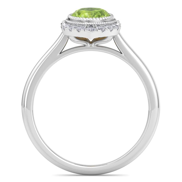 Peridot Ring: 1 3/4 Carat Peridot and Diamond Ring