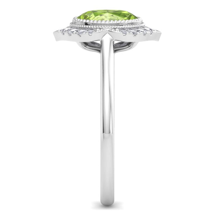 Peridot Ring: 1 3/4 Carat Peridot and Diamond Ring
