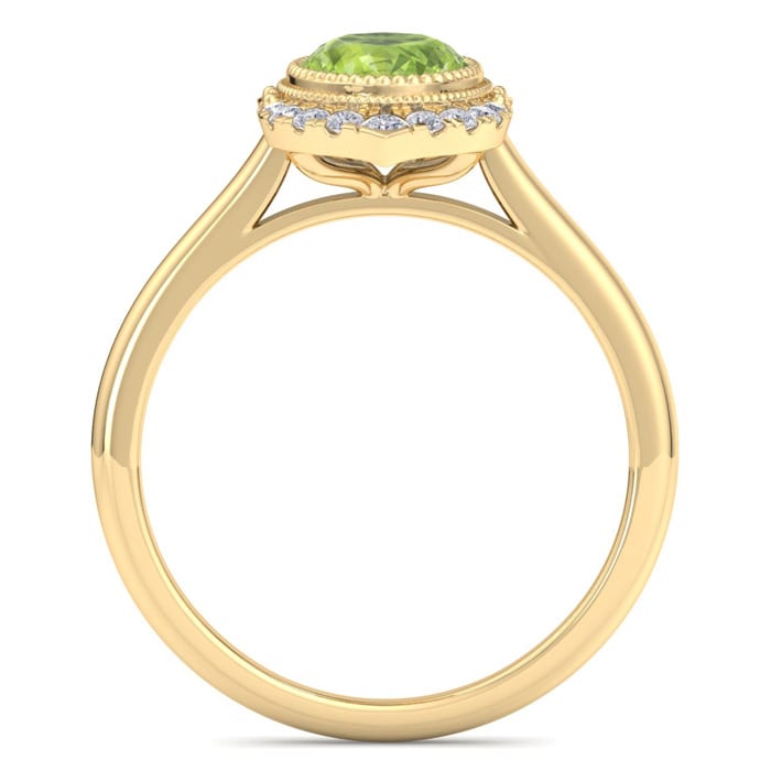 Peridot Ring: 1 3/4 Carat Peridot and Diamond Ring