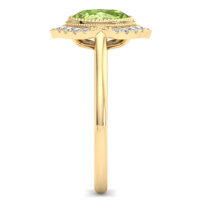 Peridot Ring: 1 3/4 Carat Peridot and Diamond Ring