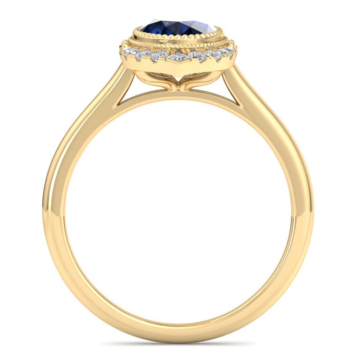 Sapphire Ring: 1 3/4 Carat Sapphire and Diamond Ring