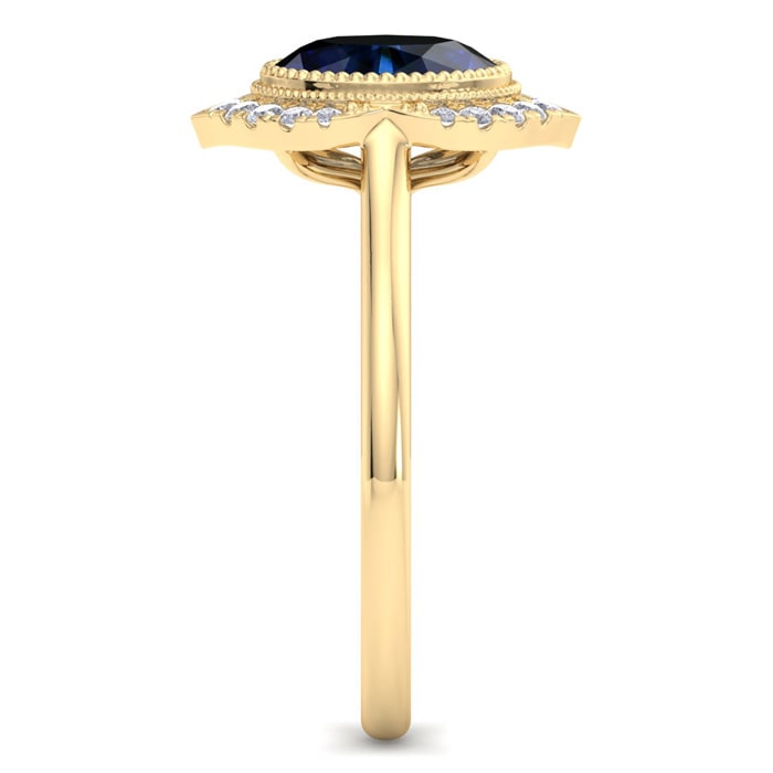 Sapphire Ring: 1 3/4 Carat Sapphire and Diamond Ring