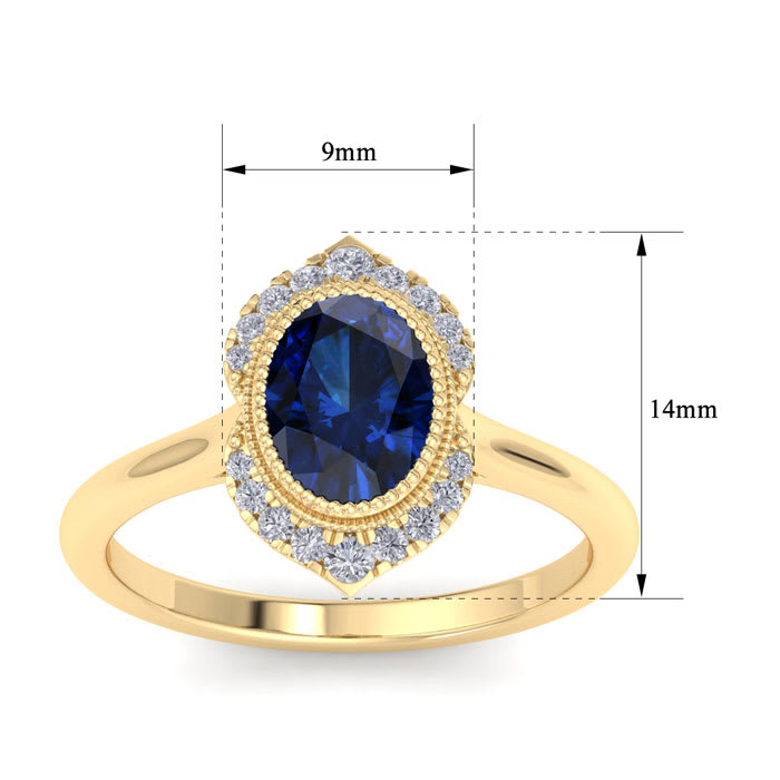 Sapphire Ring: 1 3/4 Carat Sapphire and Diamond Ring