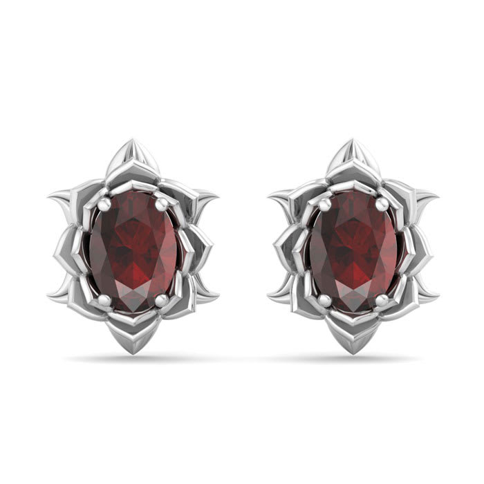Garnet Earrings: 2 Carat Garnet Earrings