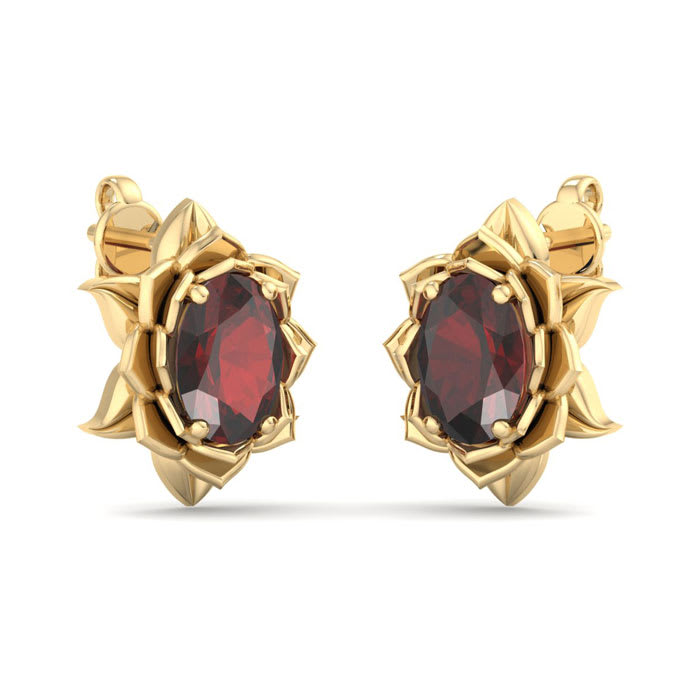 Garnet Earrings: 2 Carat Garnet Earrings