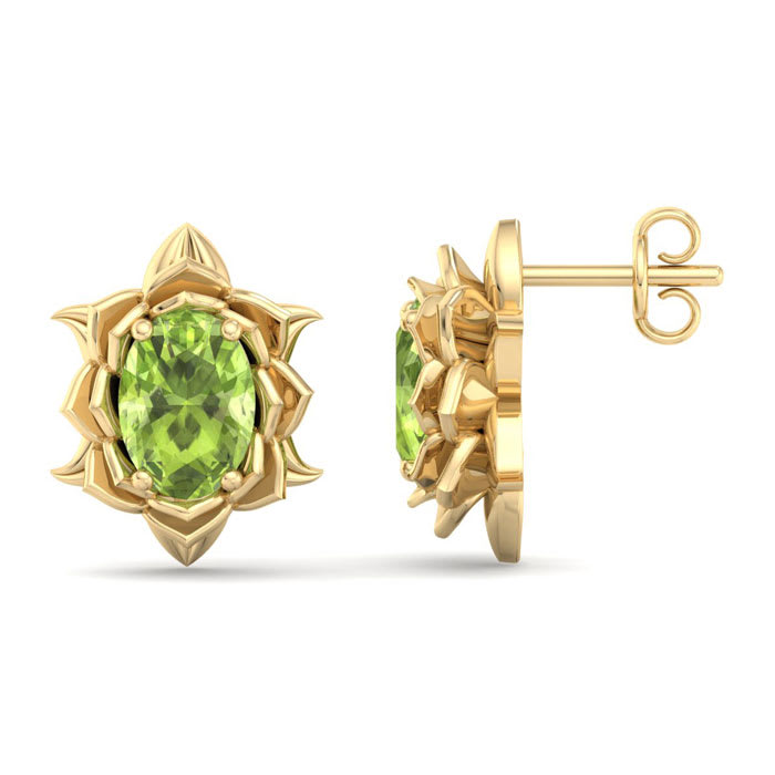 Peridot Earrings: 2 Carat Peridot Earrings