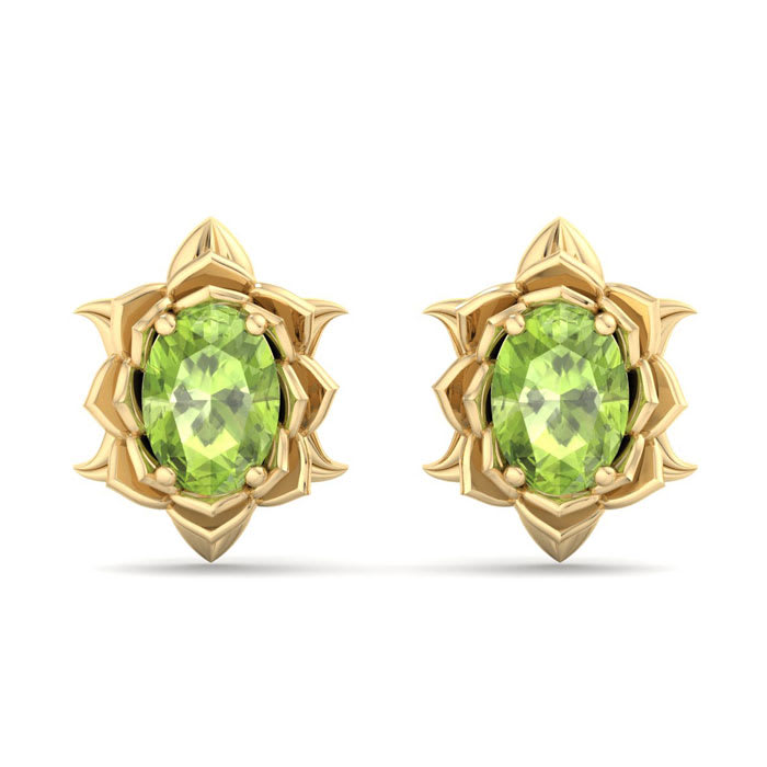 Peridot Earrings: 2 Carat Peridot Earrings