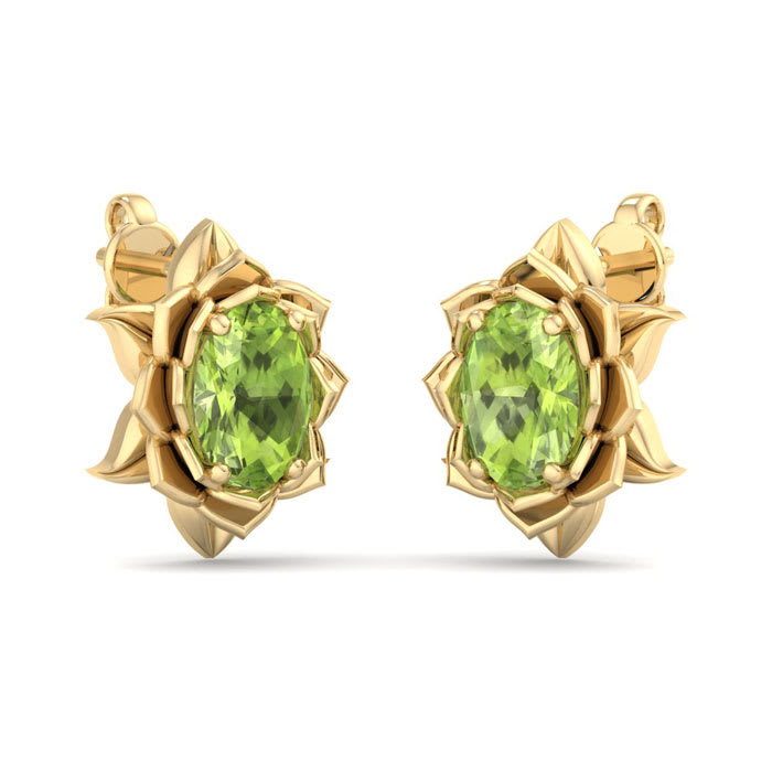 Peridot Earrings: 2 Carat Peridot Earrings