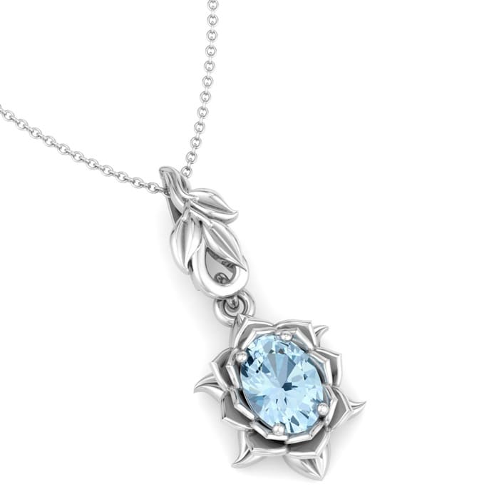 Aquamarine Necklace: 3/4 Carat Aquamarine Necklace