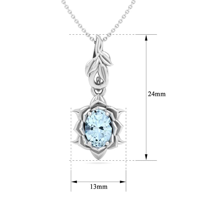 Aquamarine Necklace: 3/4 Carat Aquamarine Necklace