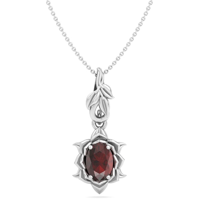 Garnet Necklace: 1 Carat Garnet Necklace