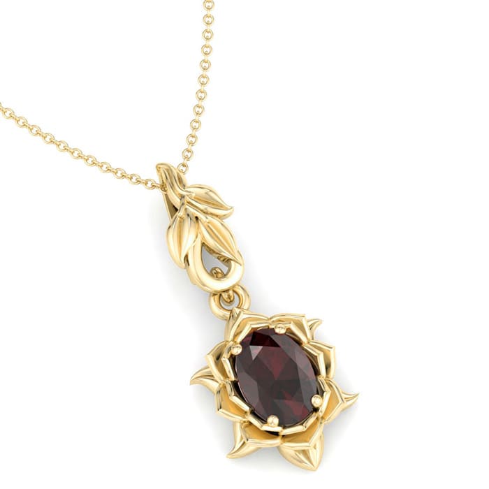 Garnet Necklace: 1 Carat Garnet Necklace