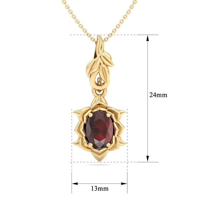Garnet Necklace: 1 Carat Garnet Necklace