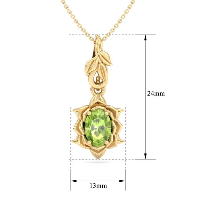 Peridot Necklace: 1 Carat Peridot Necklace