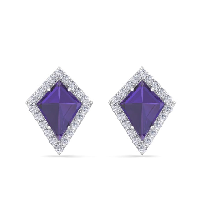 Amethyst Earrings: 2 1/5 Carat Amethyst and Diamond Earrings