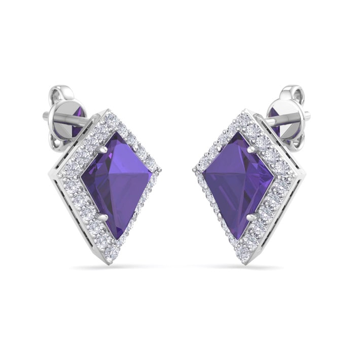 Amethyst Earrings: 2 1/5 Carat Amethyst and Diamond Earrings