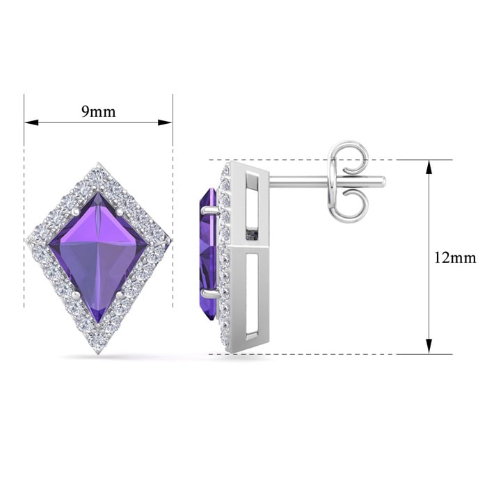 Amethyst Earrings: 2 1/5 Carat Amethyst and Diamond Earrings