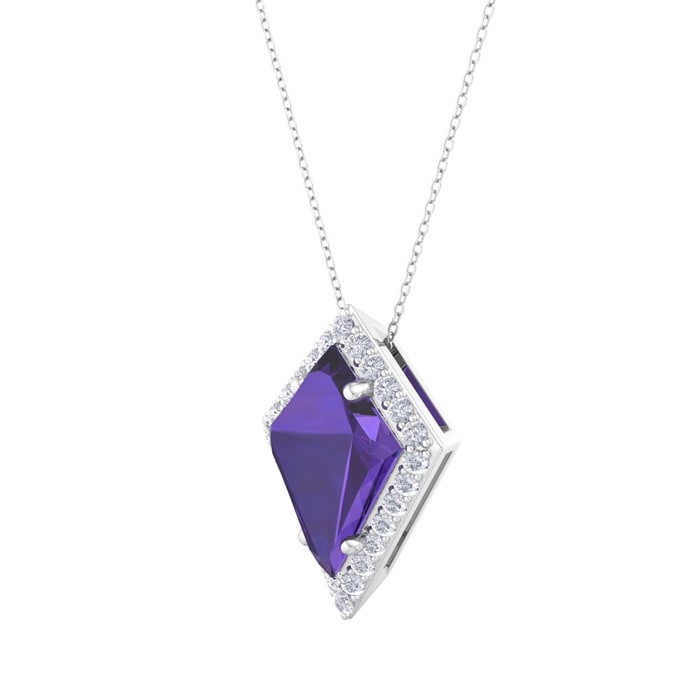 Amethyst Necklace: 1 3/4 Carat Amethyst and Diamond Necklace