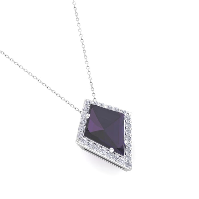 Amethyst Necklace: 1 3/4 Carat Amethyst and Diamond Necklace
