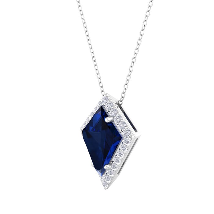 Sapphire Necklace: 1 3/4 Carat Sapphire and Diamond Necklace