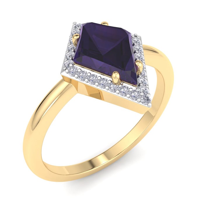 Amethyst Ring: 1 3/4 Carat Amethyst and Diamond Ring