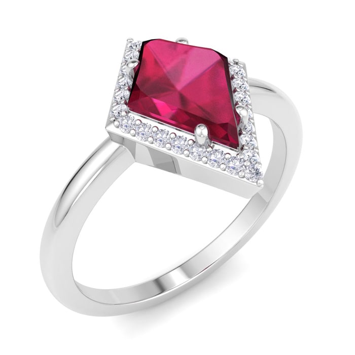 Ruby Ring: 1 3/4 Carat Ruby and Diamond Ring