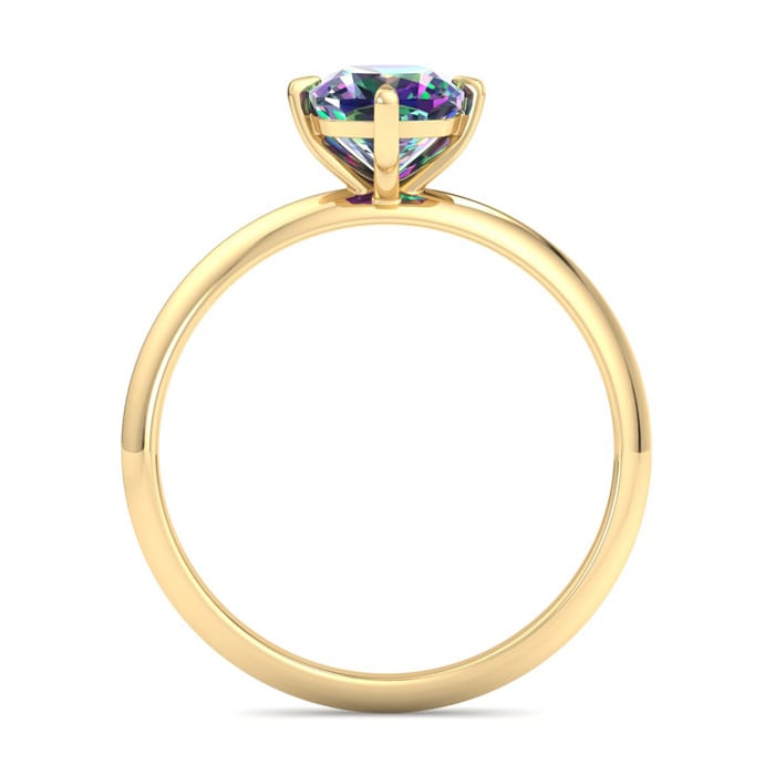 1 Carat Cushion Shape Mystic Topaz Ring In 14 Karat Yellow Gold