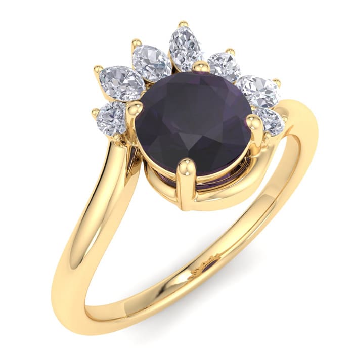 Amethyst Ring: 1 1/4 Carat Amethyst and Diamond Ring