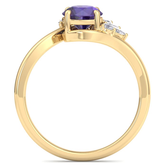 Amethyst Ring: 1 1/4 Carat Amethyst and Diamond Ring