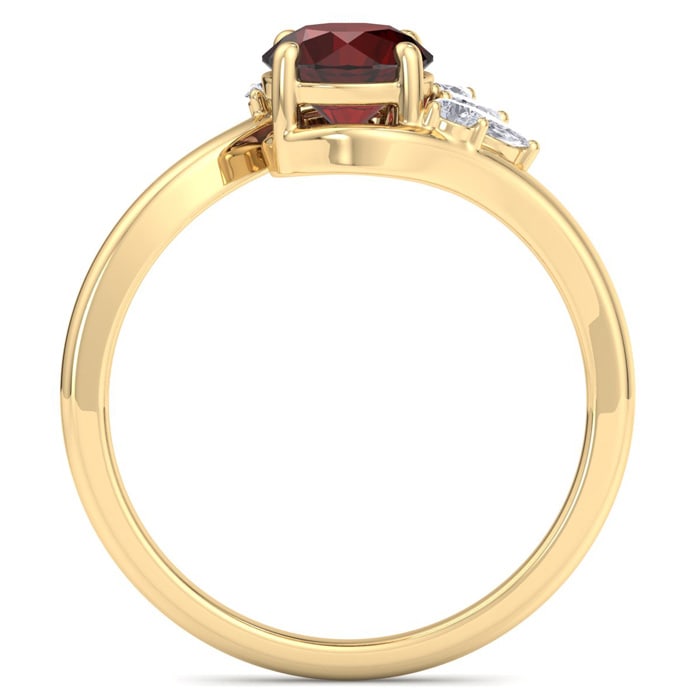 Garnet Ring: 2 Carat Garnet and Diamond Ring