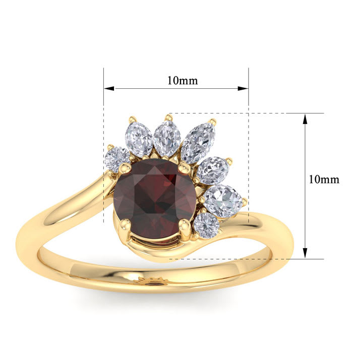 Garnet Ring: 2 Carat Garnet and Diamond Ring