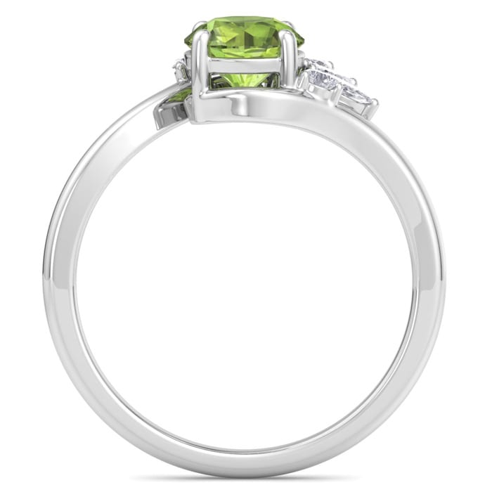 Peridot Ring: 1 1/4 Carat Peridot and Diamond Ring