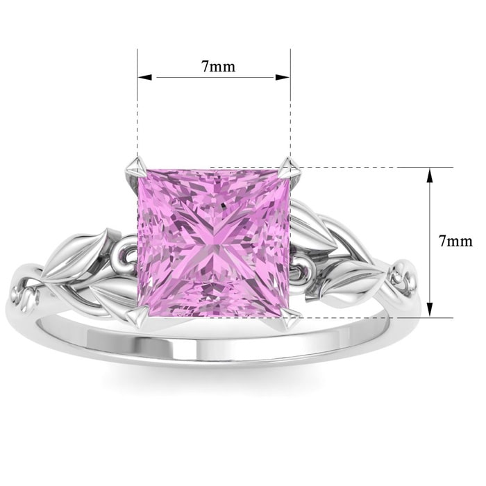 Pink Topaz Ring: 1 1/2 Carat Pink Topaz Ring