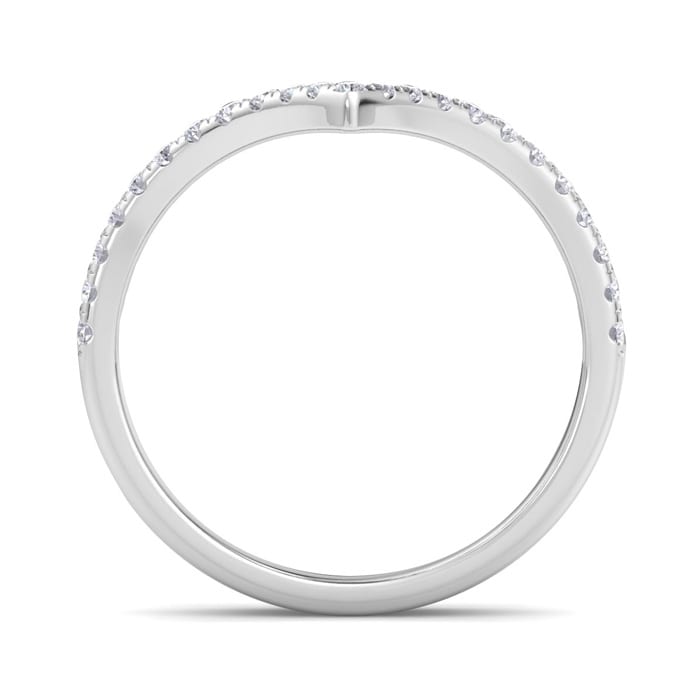 1/3 Carat Moissanite Band 14K White Gold