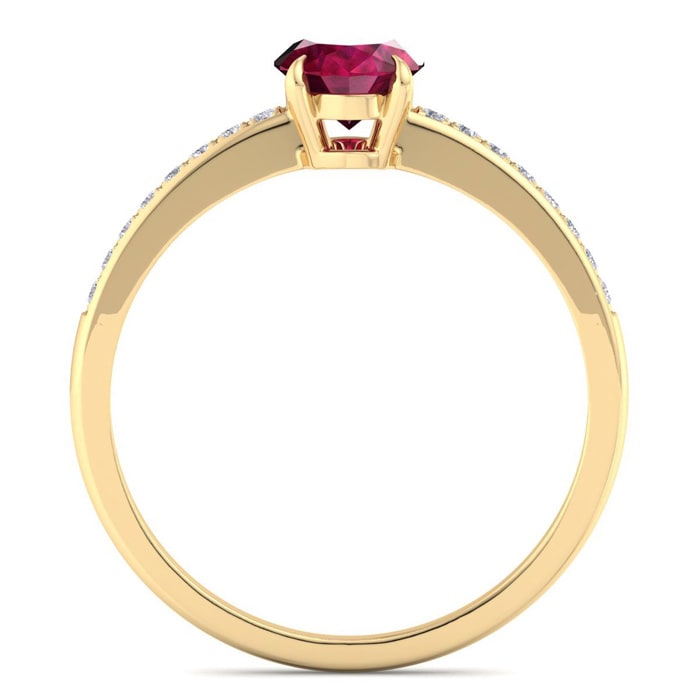 Ruby Ring: 1 Carat Oval Shape Ruby and Diamond Ring